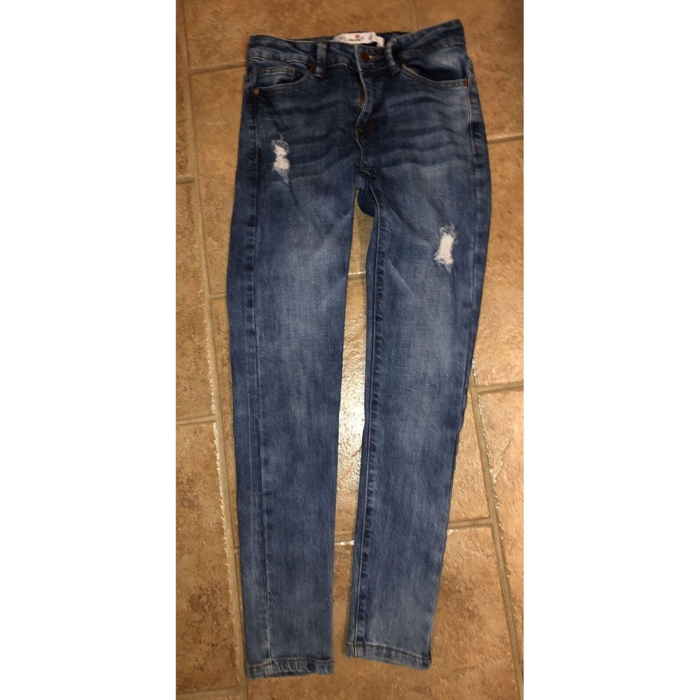 K's More SIZE 3 STRETCH Low RISE JEANS Distressed Actual Measurements 26x26 Nice